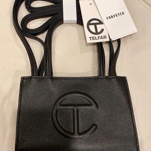 Telfar small black shopping bag tote NWT